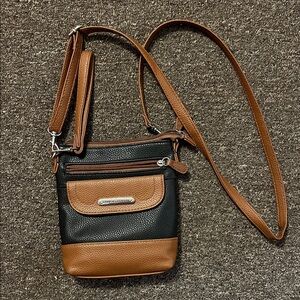 Stylish Black and Brown Crossbody Bag